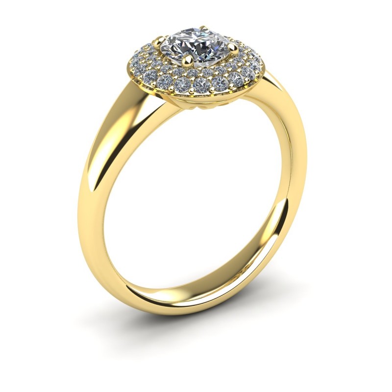 Champion Diamond Ring-18K YELLOW GOLD-F-VS 1-2